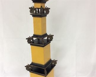 Decorative Tower with Dragons, 29" Height.