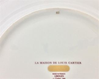 Limoges Plate for Cartier, La Maison De Louis Cartier, 8 1/2" diameter.