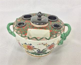 Antique Chantilly French Porcelain Ink Well.