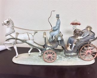 Lladro Horse and Carriage "For A Ride".
