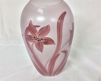 Flowered Vase, 12" H.