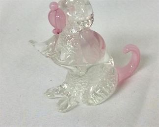 Glass Art Dog, 4 1/2" H.