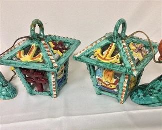 Pair of Dragon Lanterns 9" H.