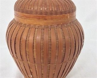 Lidded Basket, 10" H.