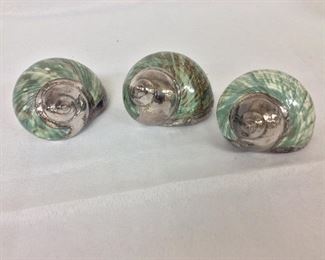 Decorative Shells, 4" L. Il Mastro Argentiere Italy.