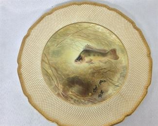 Royal Doulton England, Tiffany & Company, New York, Antique "Basse" Fish Plate.