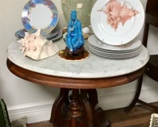 Antique Victorian Marble Top Table.
