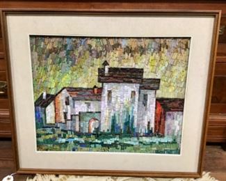 An Italian Mosaic Tile Picture "Paesaggio" 14 x 18.