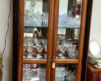 Ethen Allen Display Case full of crystal.