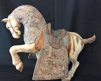 1970s Lladro Limited Edition Oriental Horse, Numbered 83 of 350. Salvador Furio and Juan Monton. April 1974. 25" Height.