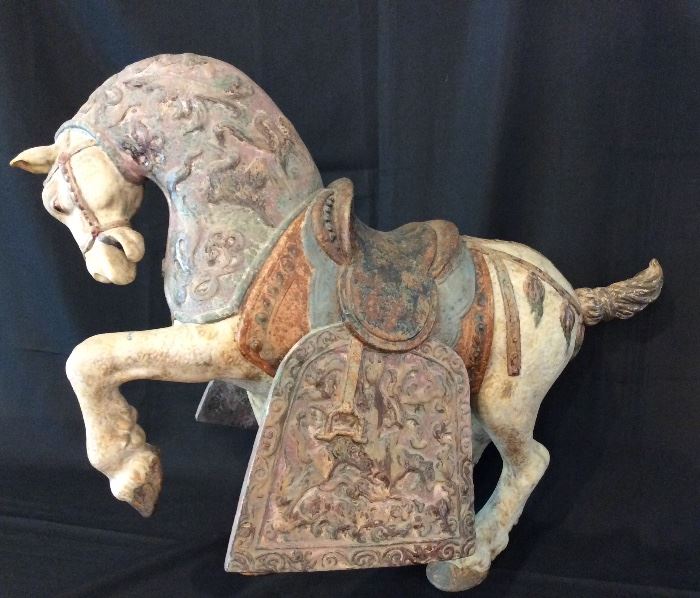 1970s Lladro Limited Edition Oriental Horse, Numbered 83 of 350. Salvador Furio and Juan Monton. April 1974. 25" Height.