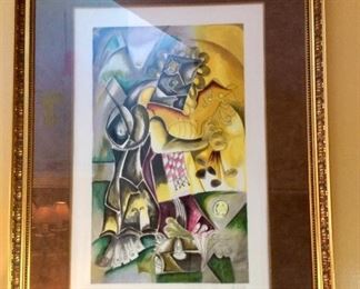 "Beethoven" by Alexandra Nechita (b. 1985). Limited Edition Lithograph, Mourlot Studios, Paris, 1997. Signed and Numbered 73/250. Framed 35" x 46".