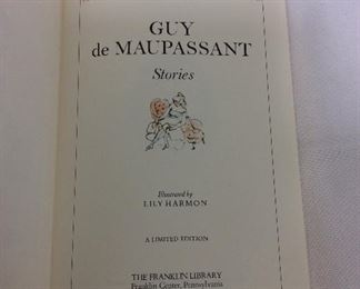 Guy de Maupassant, Stories. Limited Edition This limited edition is published by The Franklin Library exclusively for subscribers to The Collected Stories of the World's Greatest Writers. Bound in Leather. Gilt Edges. Satin Page Marker.