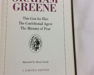 Graham Greene, This Gun for Hire, The Confidential Agent, The Ministry of Fear. Limited Edition This limited edition is published by The Franklin Library exclusively for subscribers to The Collected Stories of the World's Greatest Writers. Bound in Leather. Gilt Edges. Satin Page Marker.
