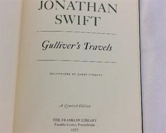 Jonathan Swift, Gulliver's Travels. Limited Edition This limited edition is published by The Franklin Library exclusively for subscribers to The Collected Stories of the World's Greatest Writers. Bound in Leather. Gilt Edges. Satin Page Marker.