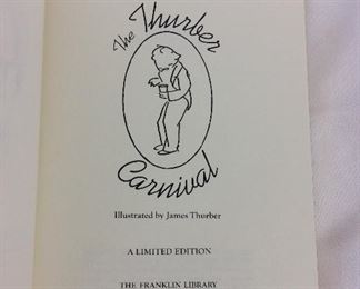 James Thurber, The Thurber Carnival. Limited Edition This limited edition is published by The Franklin Library exclusively for subscribers to The Collected Stories of the World's Greatest Writers. Bound in Leather. Gilt Edges. Satin Page Marker.