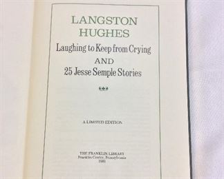 Langston Hughes, Laughing to Keep from Crying and 25 Jesse Semple Stories. Limited Edition This limited edition is published by The Franklin Library exclusively for subscribers to The Collected Stories of the World's Greatest Writers. Bound in Leather. Gilt Edges. Satin Page Marker.