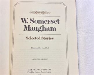 W. Somerset Maugham, Selected Stories. Limited Edition This limited edition is published by The Franklin Library exclusively for subscribers to The Collected Stories of the World's Greatest Writers. Bound in Leather. Gilt Edges. Satin Page Marker.