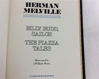 Herman Melville, Billy Budd- Sailor, The Piazza Tales. Limited Edition This limited edition is published by The Franklin Library exclusively for subscribers to The Collected Stories of the World's Greatest Writers. Bound in Leather. Gilt Edges. Satin Page Marker.