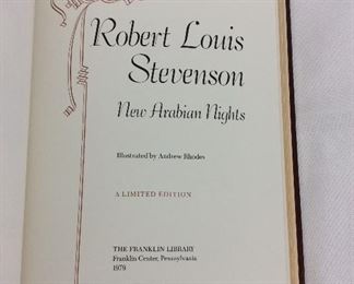 Robert Louis Stevenson, New Arabian Nights. Limited Edition This limited edition is published by The Franklin Library exclusively for subscribers to The Collected Stories of the World's Greatest Writers. Bound in Leather. Gilt Edges. Satin Page Marker.