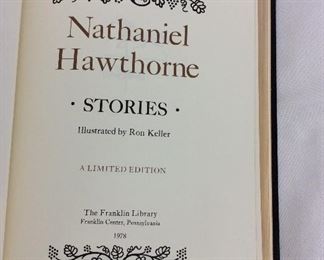 Nathaniel Hawthorne, Stories. Limited Edition This limited edition is published by The Franklin Library exclusively for subscribers to The Collected Stories of the World's Greatest Writers. Bound in Leather. Gilt Edges. Satin Page Marker.