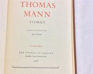 Thomas Mann, Stories. Limited Edition This limited edition is published by The Franklin Library exclusively for subscribers to The Collected Stories of the World's Greatest Writers. Bound in Leather. Gilt Edges. Satin Page Marker.