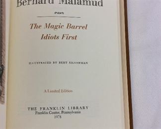 Bernard Malamud, The Magic Barrel, Idiots First. Limited Edition This limited edition is published by The Franklin Library exclusively for subscribers to The Collected Stories of the World's Greatest Writers. Bound in Leather. Gilt Edges. Satin Page Marker.