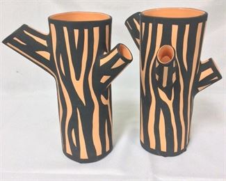 Pottery Tree Vases, 12" L, Leah Reena Goren.