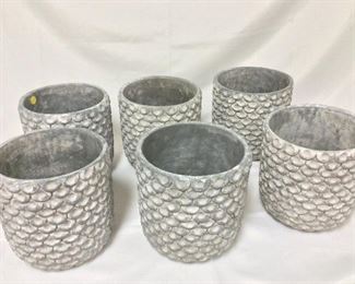 Six Flower Pots, 8" H.