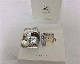 Swarovski Miniature Book Clock, Austria.