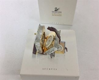 Swarovski Miniature Book Clock, Austria.