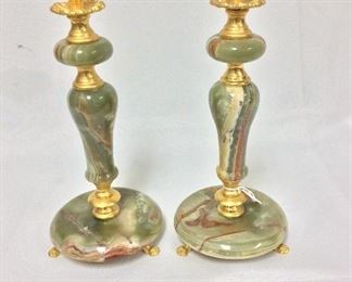 Candlesticks, 10 1/2" H, Italy.