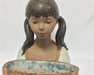 Lladro Gardener Girl Gras Porcelain Figurine, #2017. 17" H.