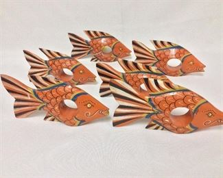 Wooden Fish Napkin Holders, 6 1/2" L.