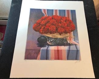 $50 “Red Abundance” by Carlton
Measures 29 ½” Wide x 25” High
#839/950
Serigraph
Comes with Certificate of Authenticity