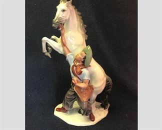 $100 Large Ceramic Figurine
Measures 17” Tall x 10” Wide x 5 ½” Deep
Marked “Eleichmann”