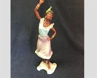 $25 Large Ceramic Figurine
Measures 16 ½” Tall x 6” Wide x 5” Deep
Note: tip of pinky on raised hand and one spike of pineapple is missing. This was taken into account in pricing. You can probably touch up the finger with paint and the position of the spike on the pineapple being in back is barely visible.