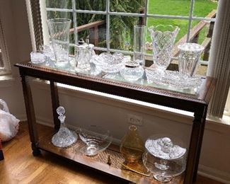 Sofa table/ Console 46" long 14D 28"H with rattan bottom $30