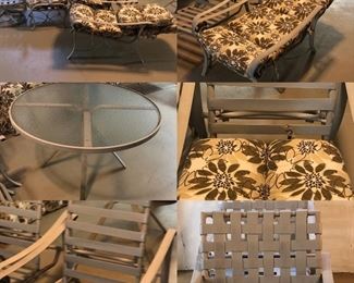 2 Chaise lounge chairs, Table 2 rocking chairs, 2 chairs, 2 ottomans, side table, 2 chaise pads, 2 chair bottom pads $150 OBO.  text 847-269-6272 with offer pick up is available on Saturday. If your offer is accepted I will call for payment.