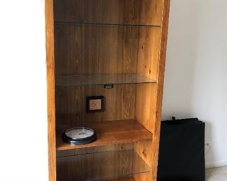 Book case matches the pull out bar/desk and also measures 74'T x 32"W x 17'D $60 Each Exercise Equipment with matt $10 ALL