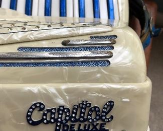 Custom Capital Built Piano Style Accordian Made in Italy plaque No. 18446 purchased from the ITALO-AMERICAN ACCORDION Company! $180