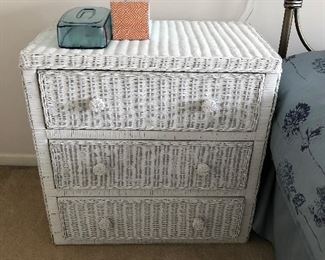 Wicker Night stand dresser 3 drawers 36"W 18"D 30"t $40 OBO