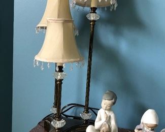 3 bulb lamp $20 Lladro "Shhh Boy with Dog" 4522 Porcelain Figurine Quiet Puppy $30 OBO