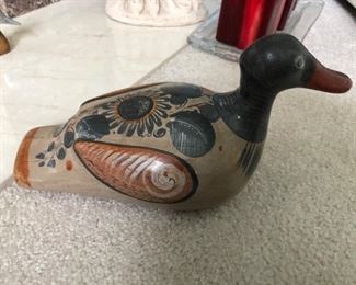 Vintage Tonala Duck Figurine - Mexico signed DD $12