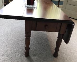 Cherry wood drop leaf coffee table 42x33x17 buy it now for $70
