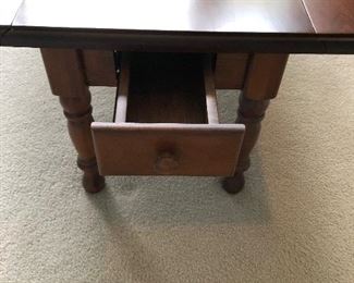 Cherry wood drop leaf coffee table 42x33x17 buy it now for $70