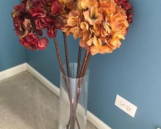 Faux flowers in vase $15