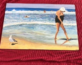 Women on the Beach Painting $50 OBO