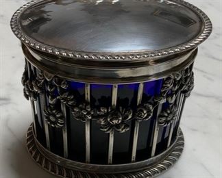 London Sterling Cobalt Lined Box 4 1/4x 3 1/4” - $350