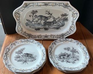 Mottahedeh “Prince of Liechtenstein” Platter & 8 Plates - $295